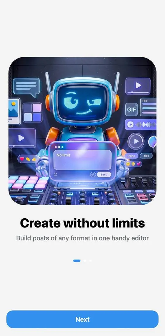 Post Bot, screen 1