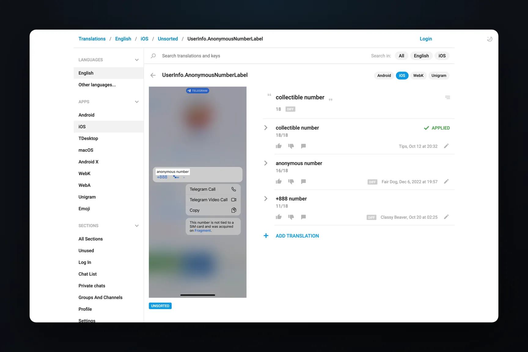 Cover of “Telegram Now Labels +888 Numbers in Profile as Collectible, Not Anonymous”