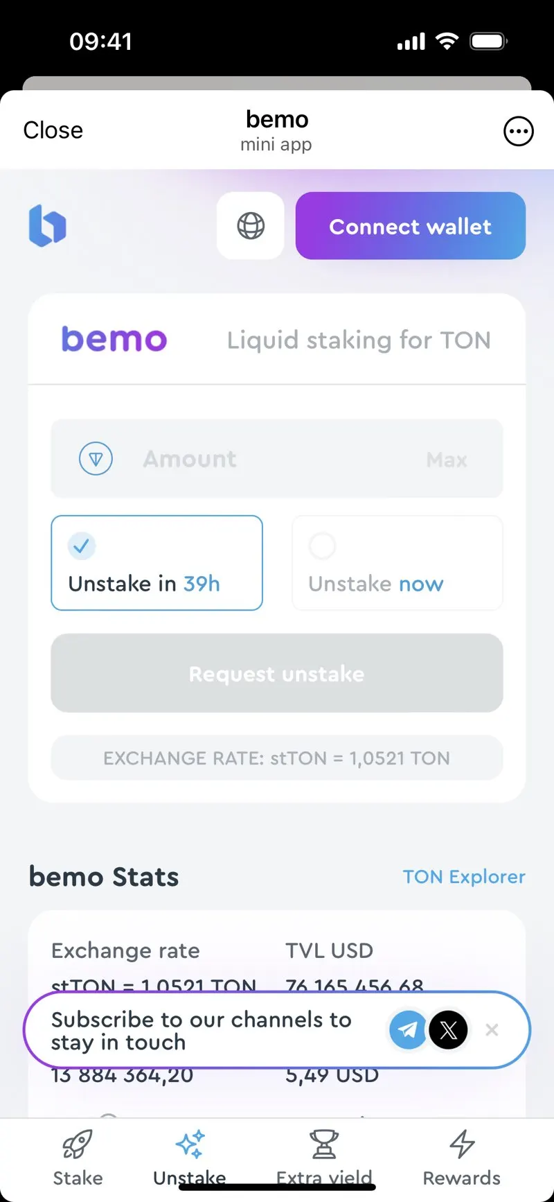Bemo liquid staking — экран 7