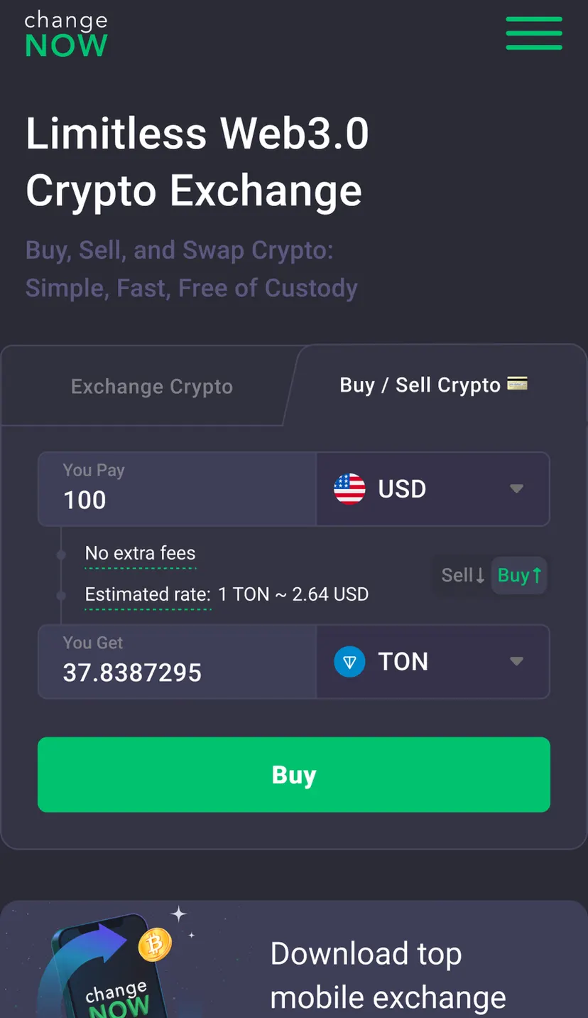 ChangeNOW — screenshot 2