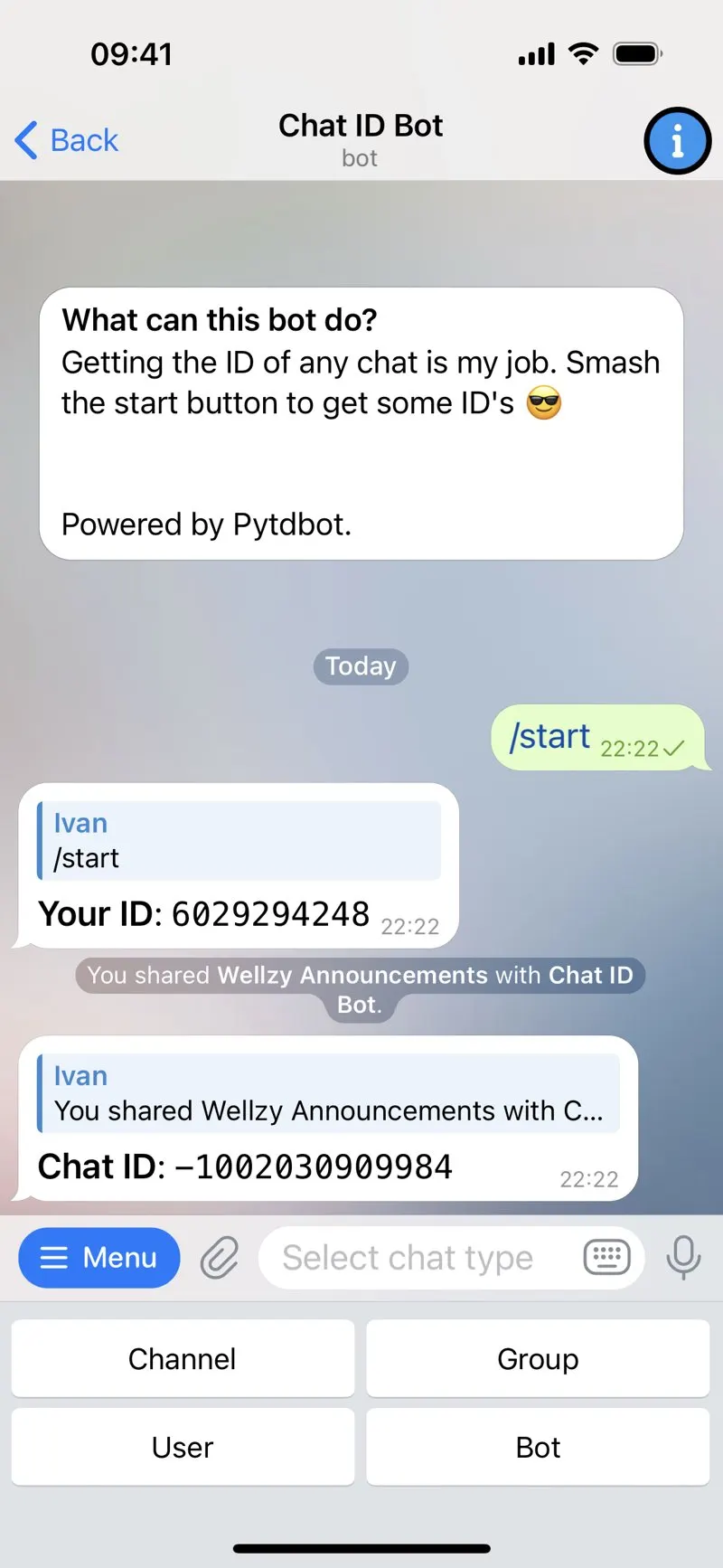 Chat ID Bot — screenshot 3