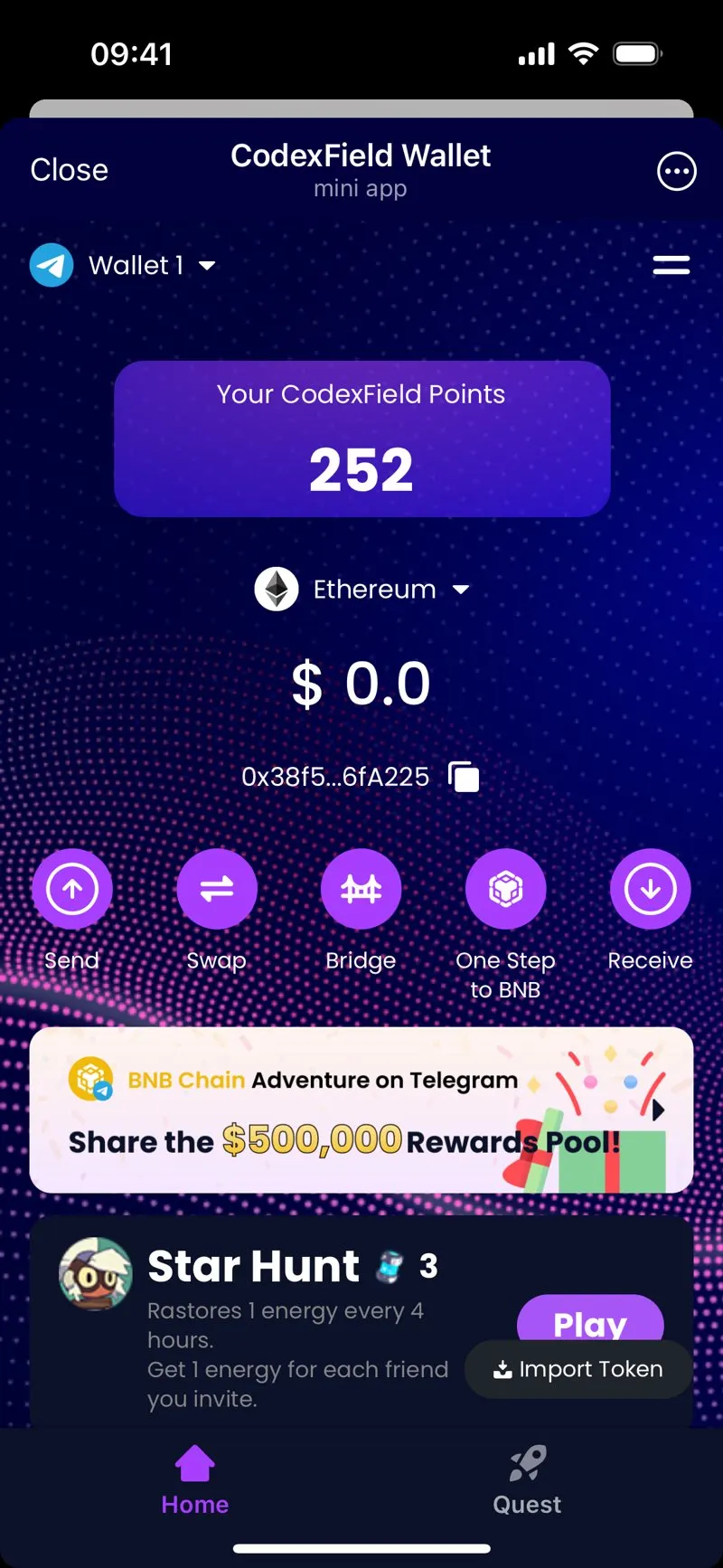 CodexField Wallet — screenshot 2