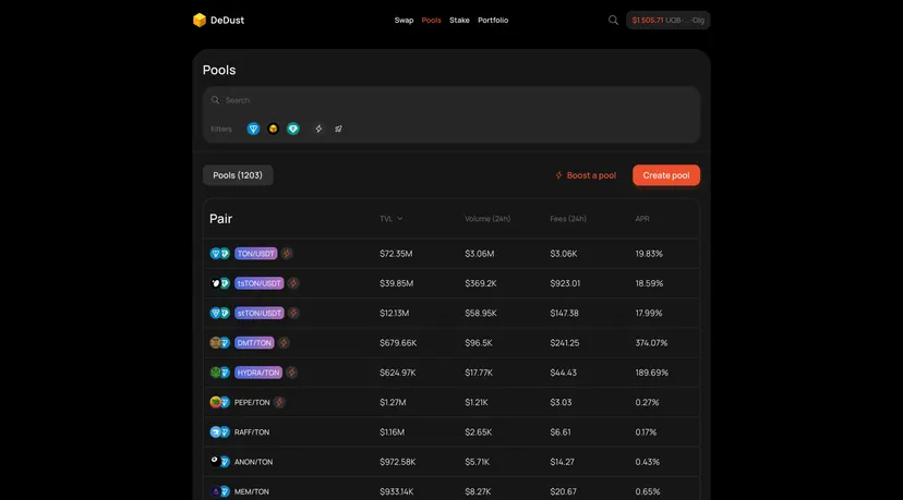 DeDust.io — screenshot 7