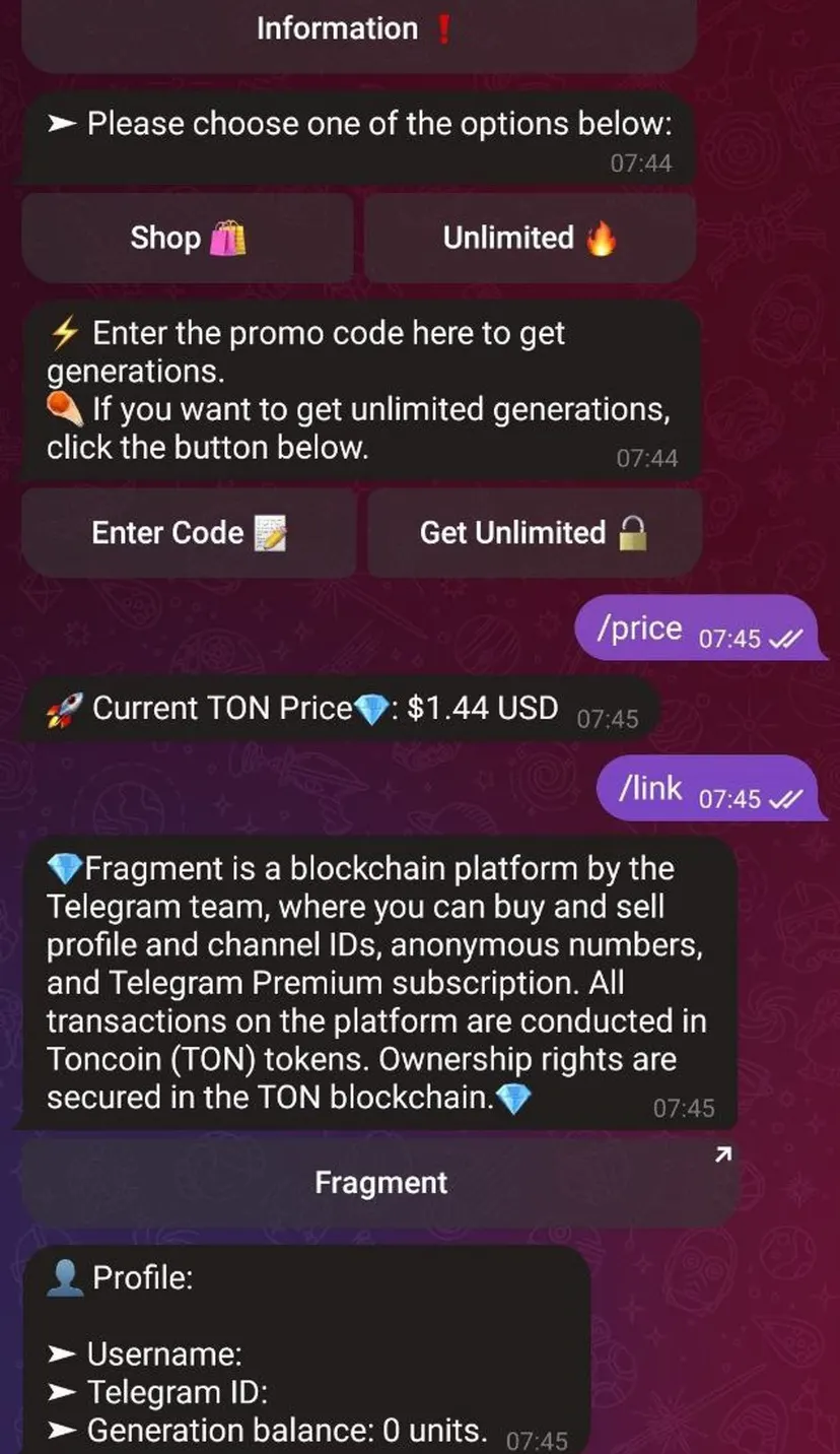Fragment Neuro Bot — screenshot 2