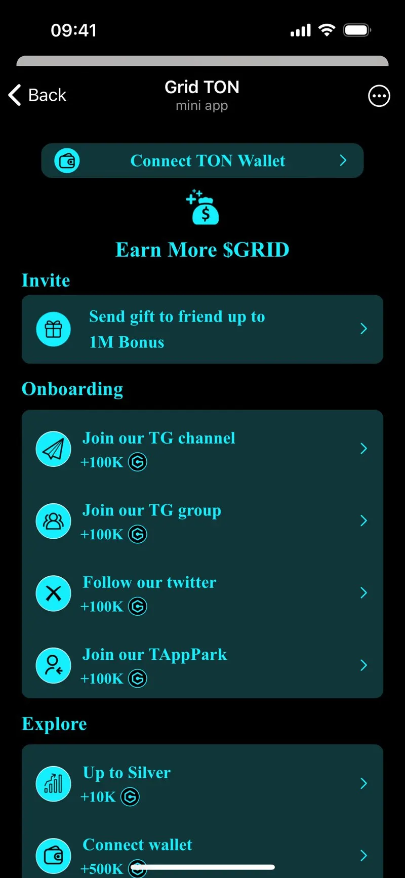 Grid TON — screenshot 2
