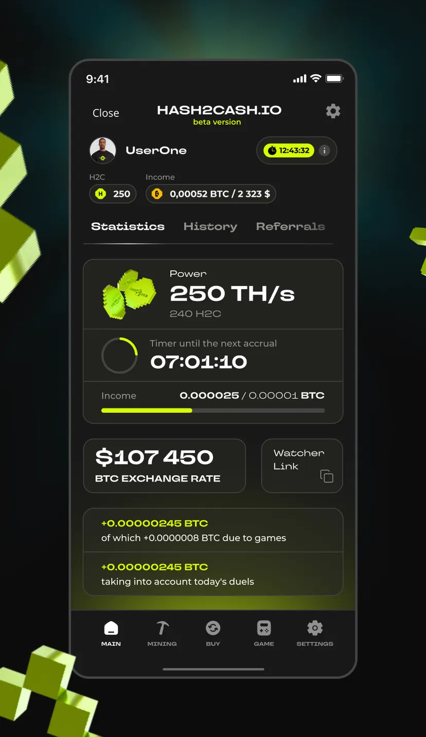 Hash2Cash — screenshot 2