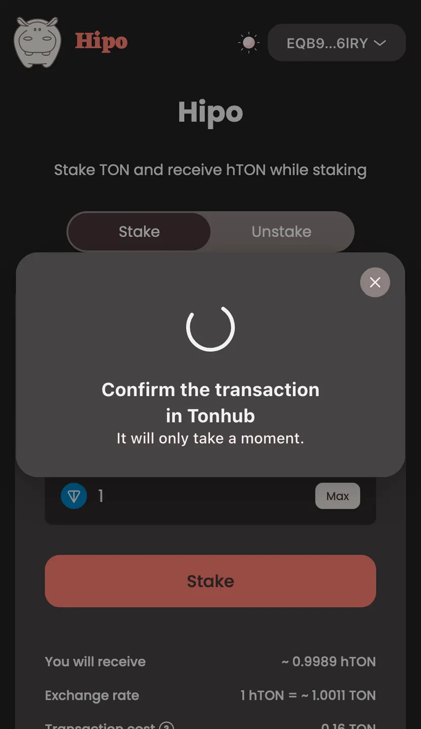 Hipo Staking — screenshot 2