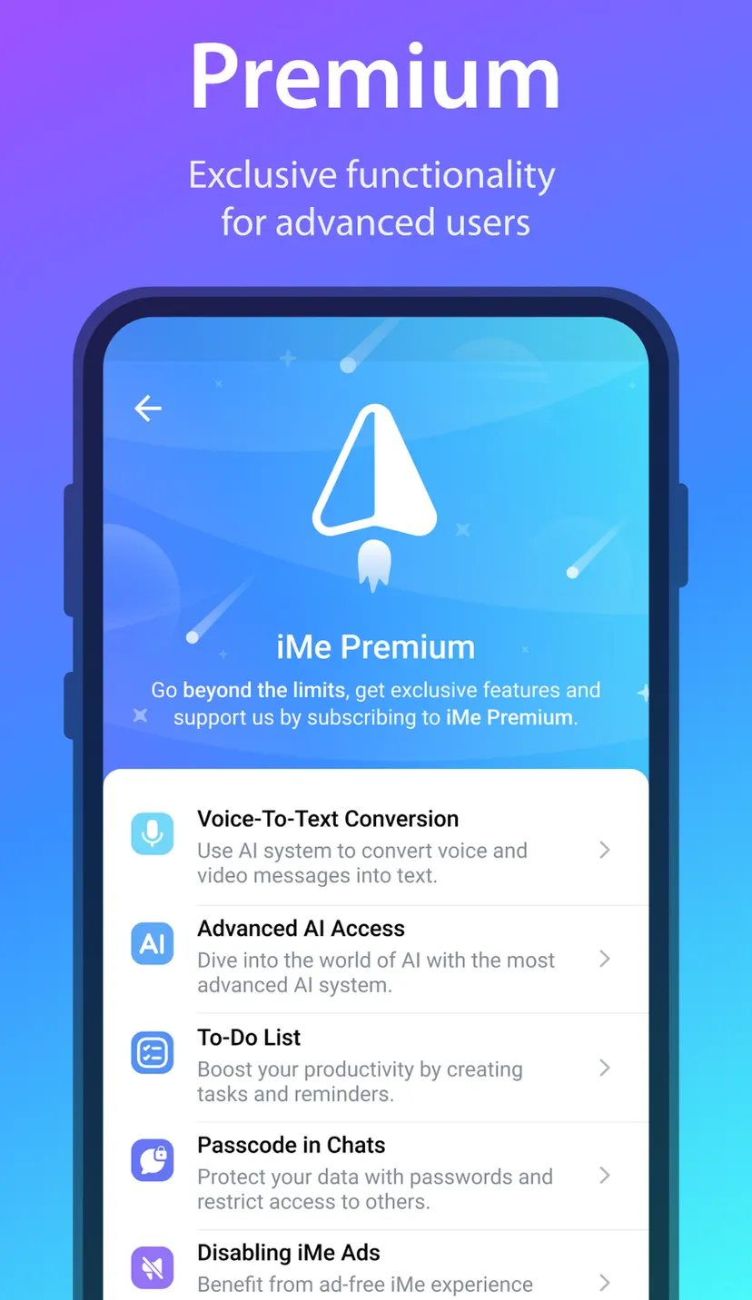 iMe app — экран 5