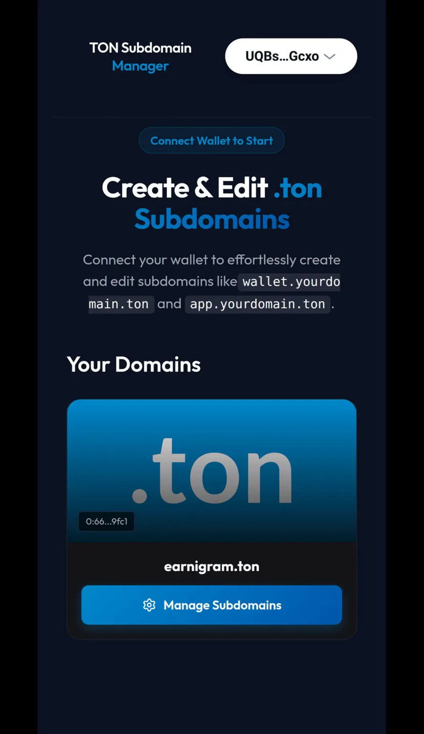 Manage Ton Subdomain — screenshot 3