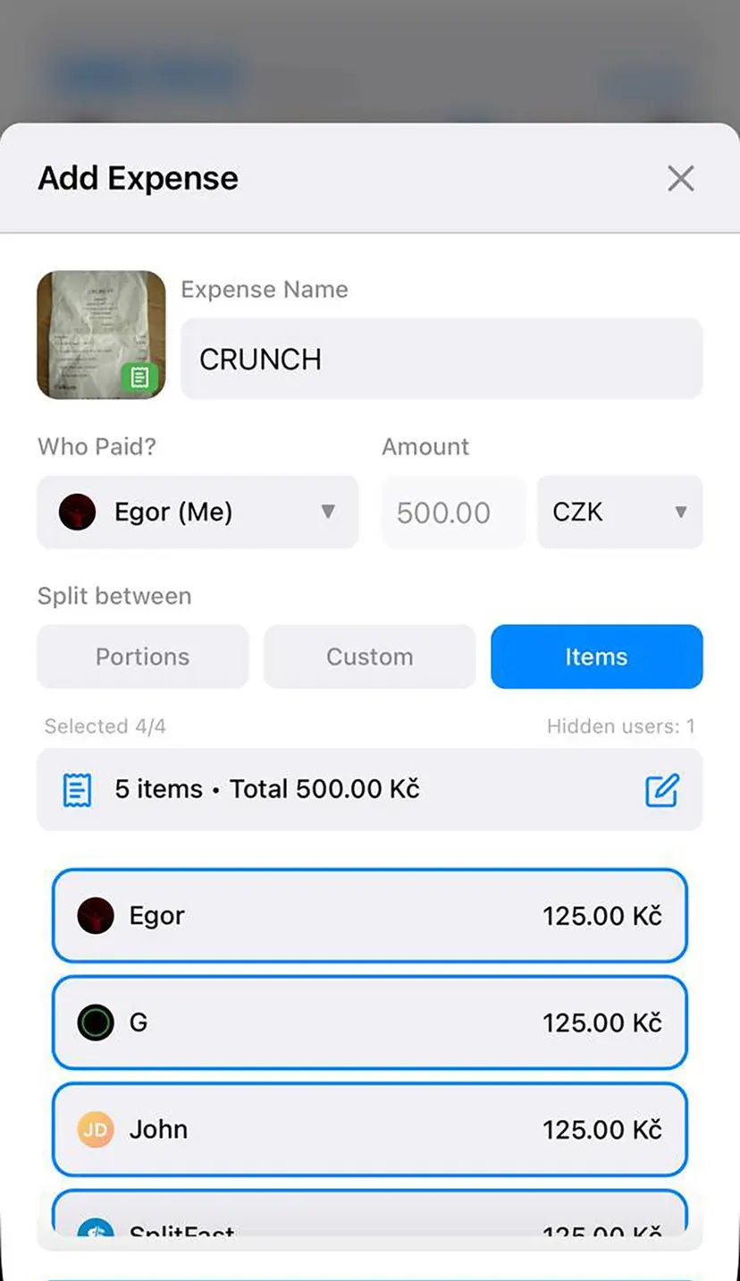 SplitFast — screenshot 2