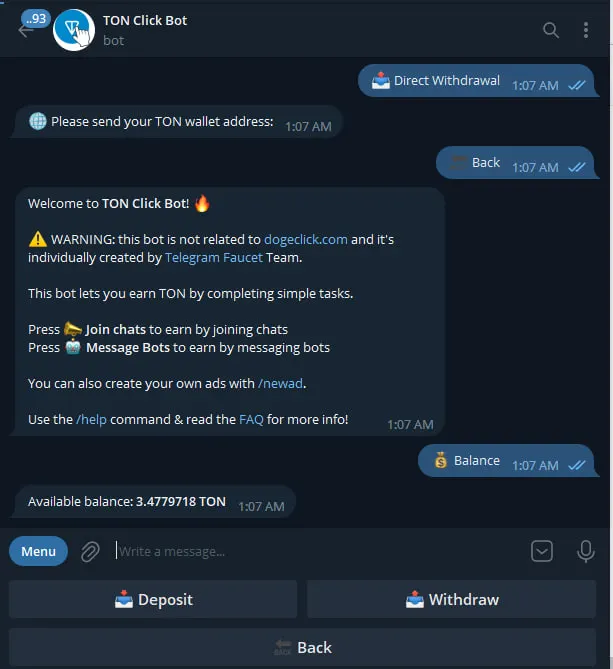 TON Click Bot — screenshot 3