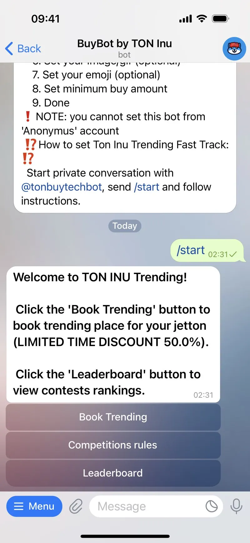 TON INU BuyBot — screenshot 5