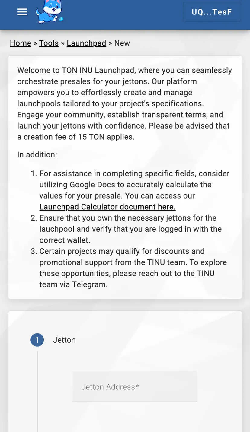 TON INU Launchpad — screenshot 4