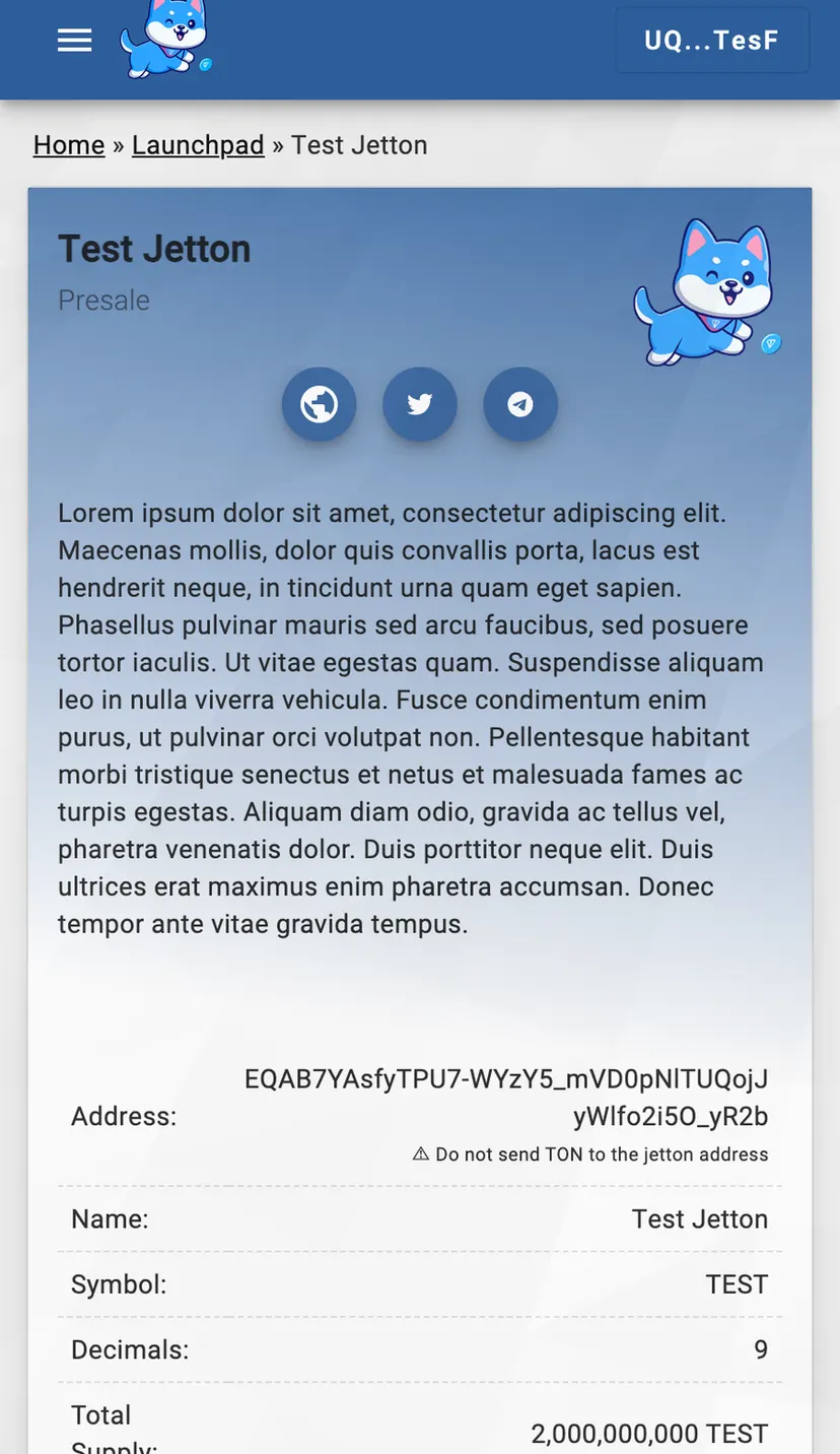 TON INU Launchpad — screenshot 3