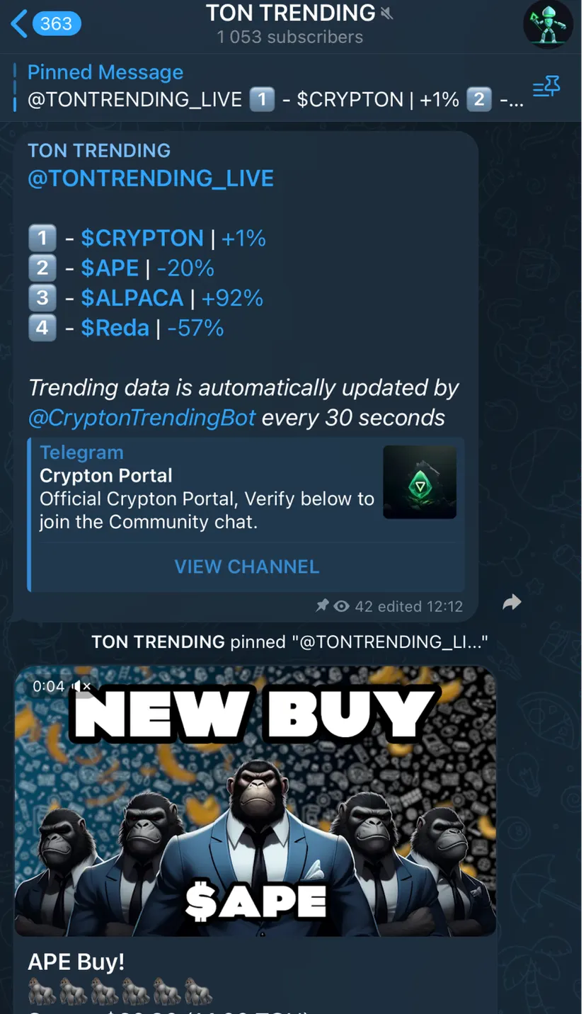 TON Trending — screenshot 2