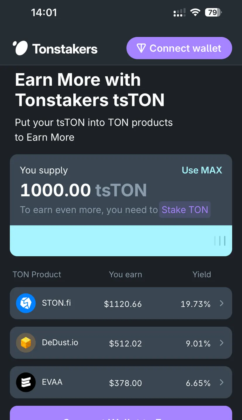 Tonstakers Staking — screenshot 3