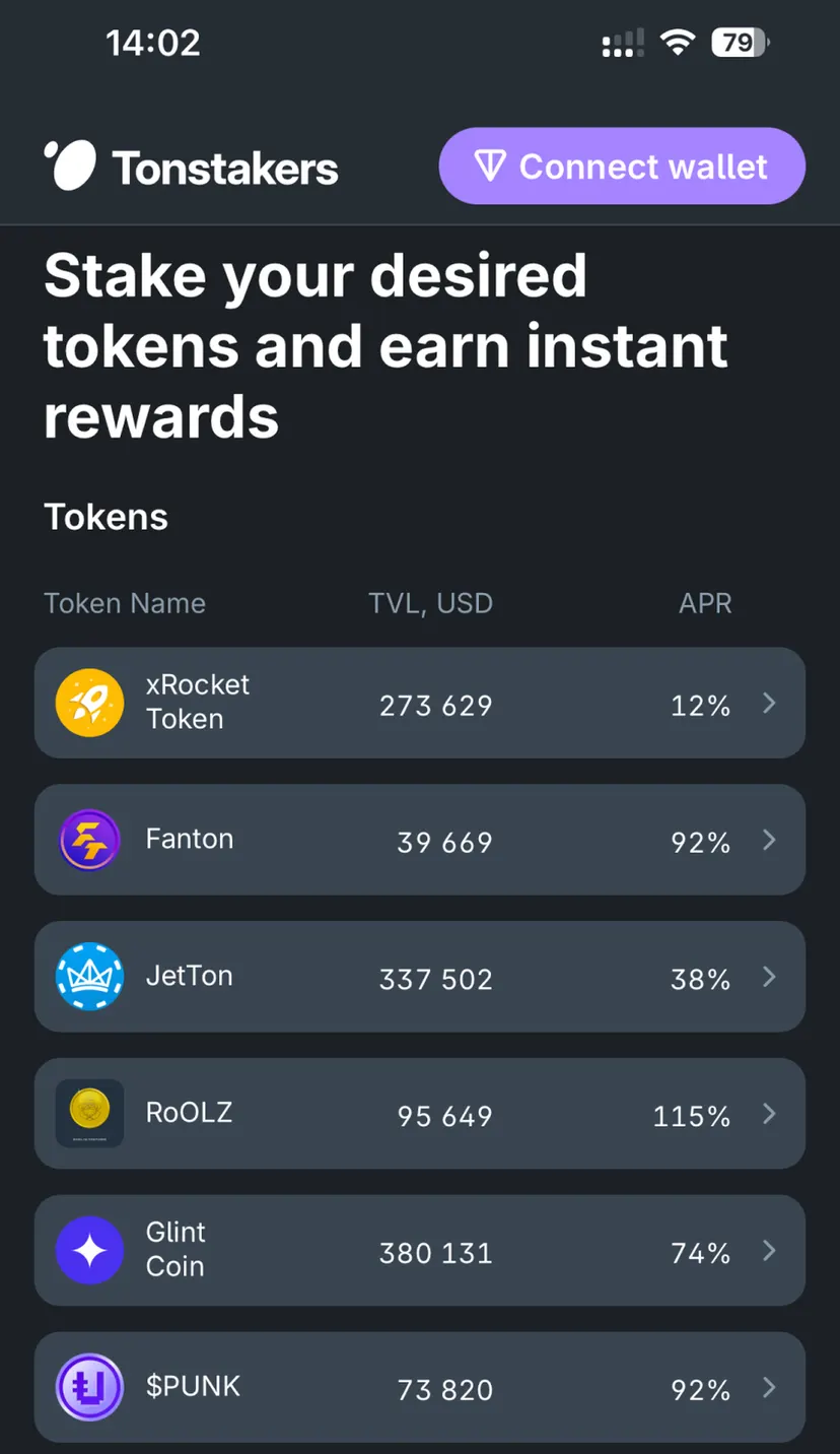Tonstakers Staking — screenshot 4