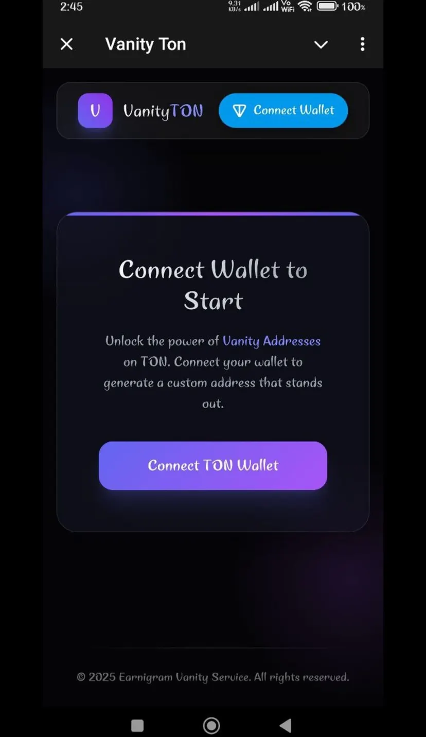 Vanity TON — screenshot 2