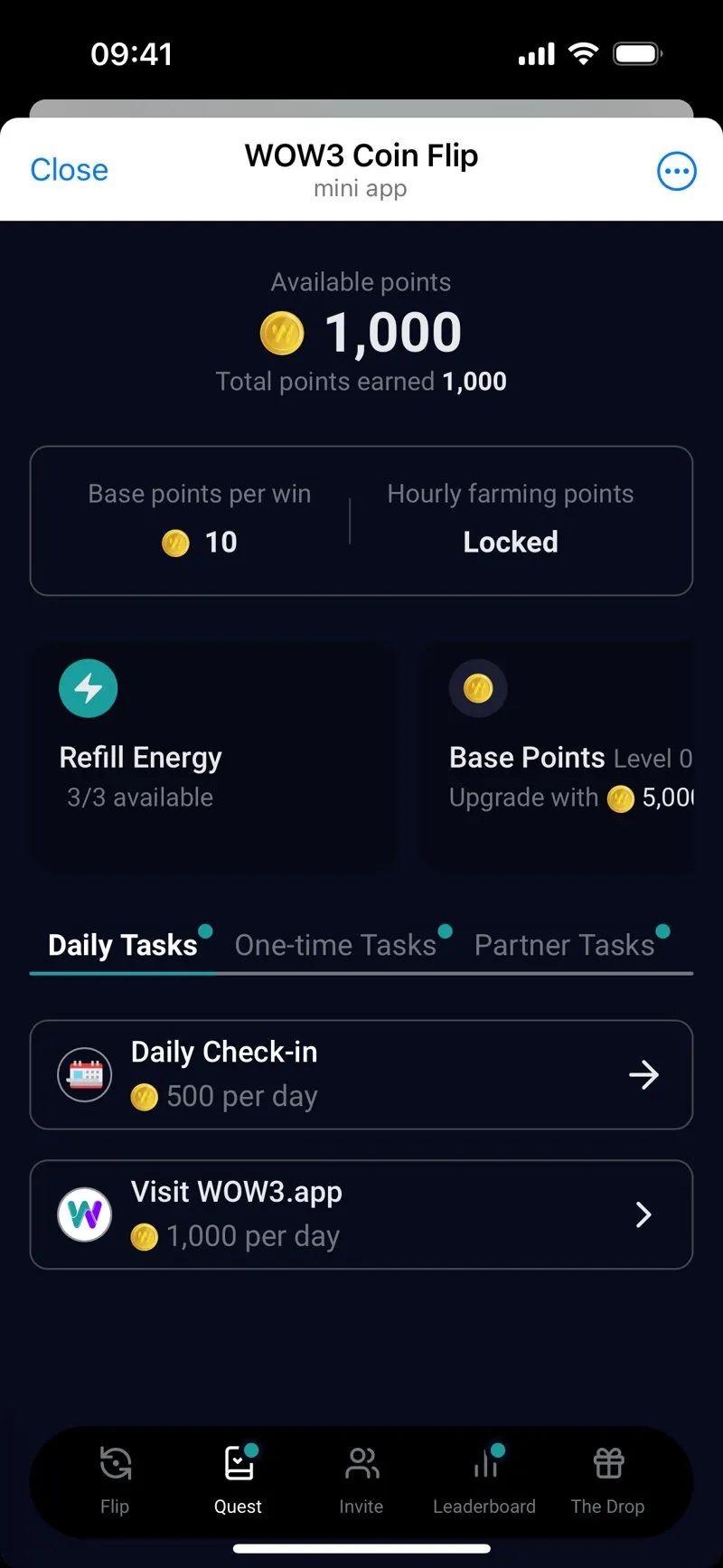WOW3 Coin Flip — screenshot 4