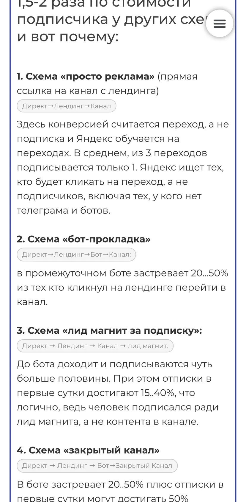 Переход по ссылке — screen 4: Бот для посетителя , при клике на лендинге он сразу переходит в ваш ТГ канал. Мы рекомендуем…