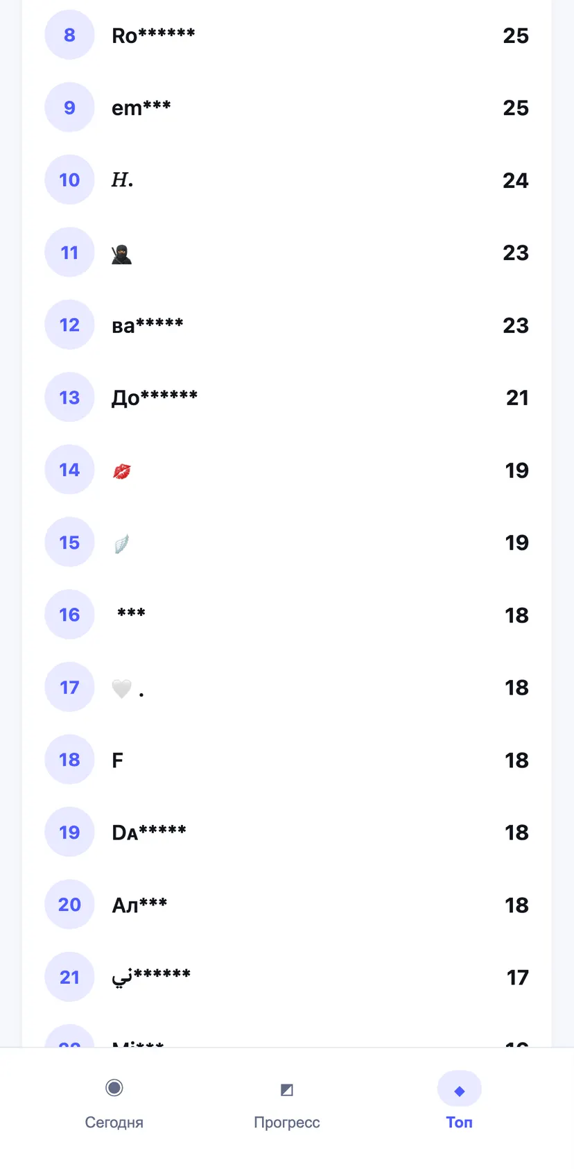 Решебник Бот — ответ за 1 минуту. — screen 2: 8 · Ro****** · 25 · 9