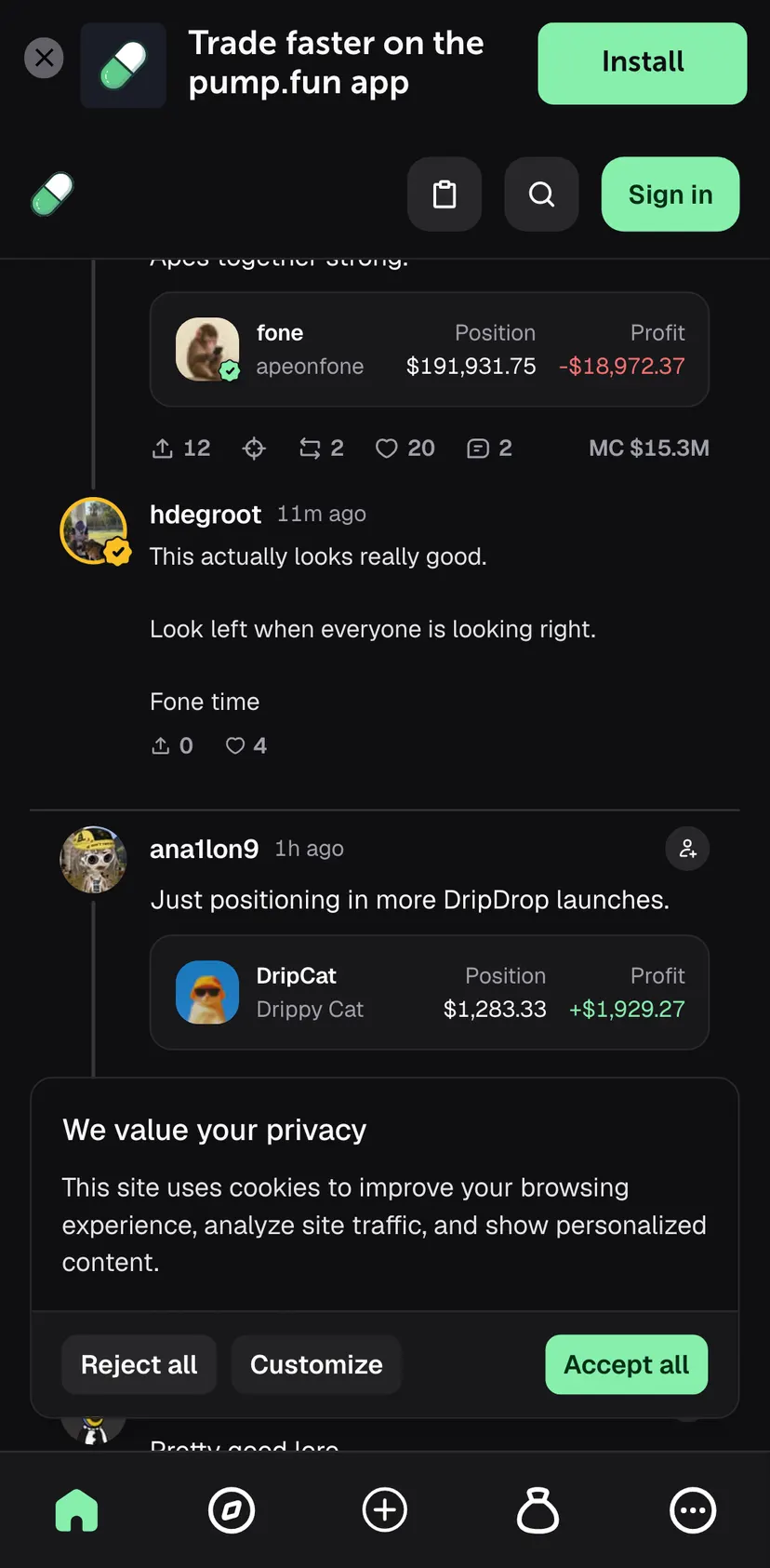 Pump.fun Booster Bot — screen 3: MC $1.81M · 0 · 3 · 13
