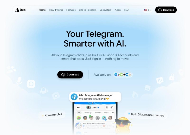 Image from a post by iMe: Telegram AI Messenger